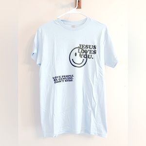 Light Blue Jesus Loves You Tee